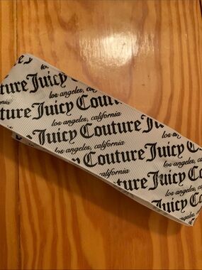Juicy Couture Black Script on White Branded Ribbon
